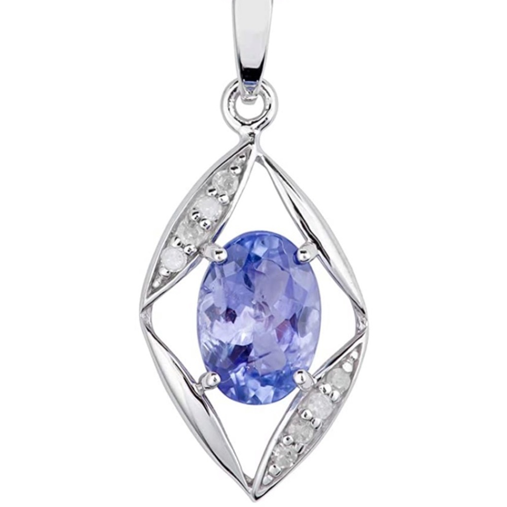 10k Gold Diamond Tanzanite Necklace